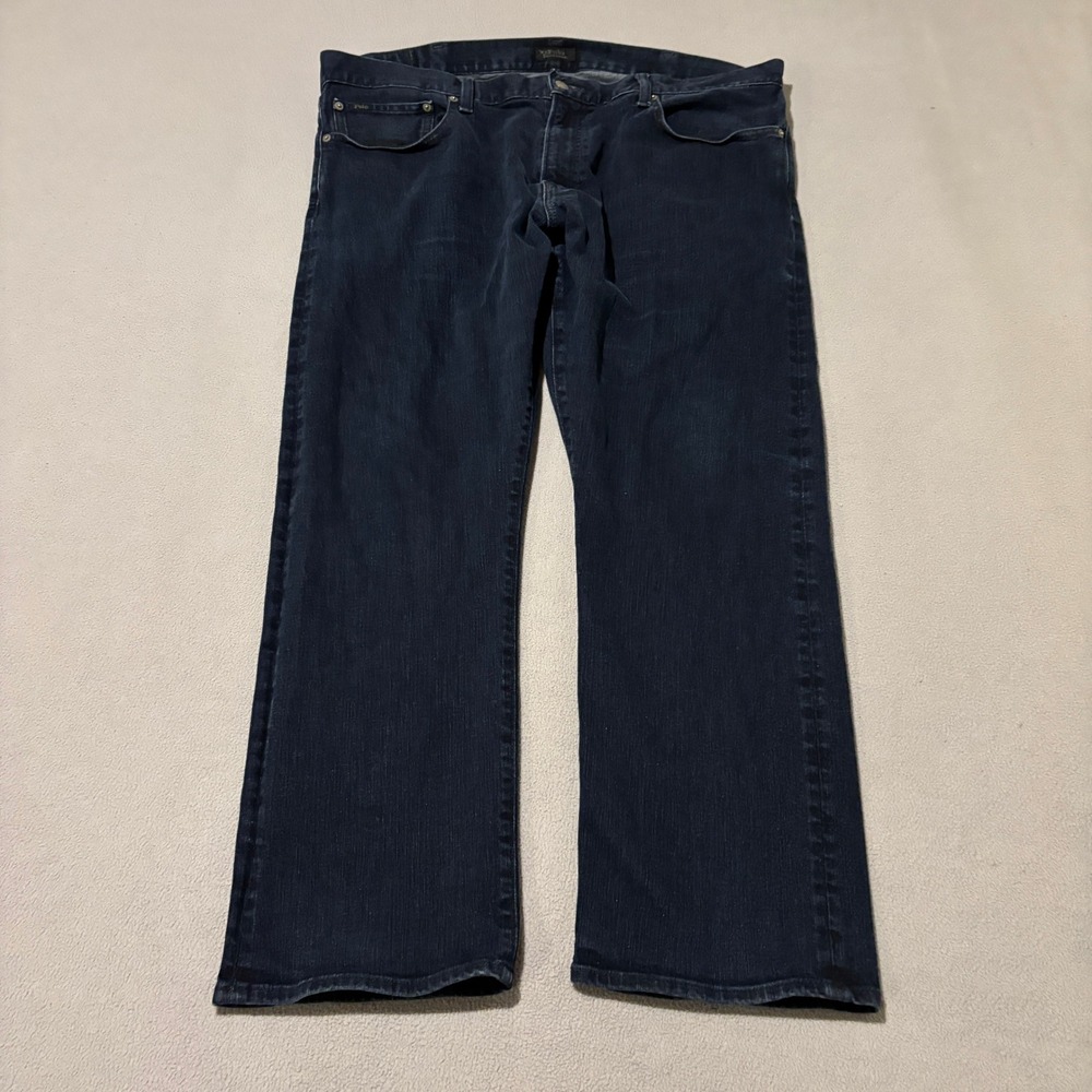 Polo Ralph Lauren Hampton Mens Relaxed Straight 40x30 Dark Wash Jeans Indigo